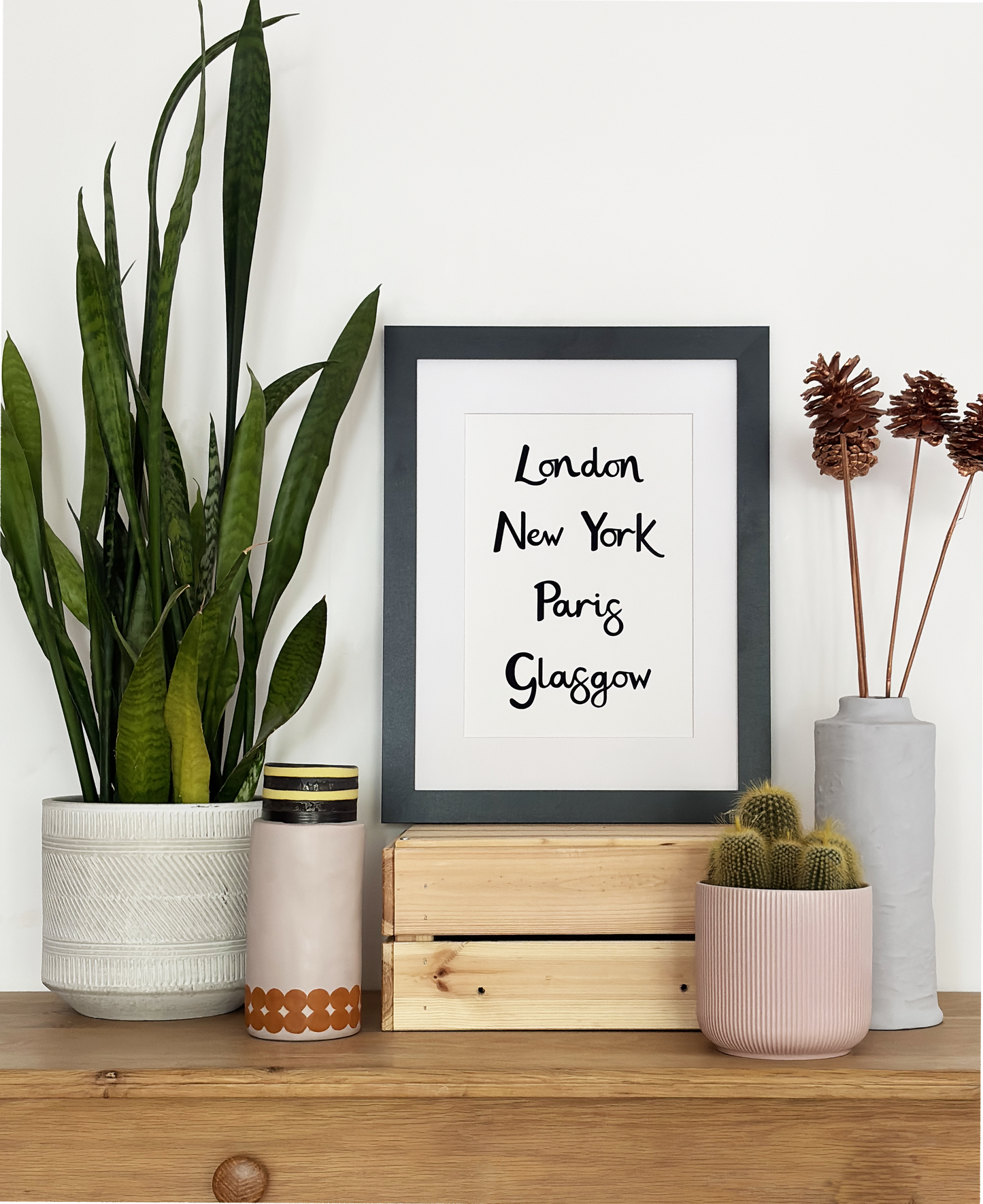 London New York Paris Glasgow Framed Print