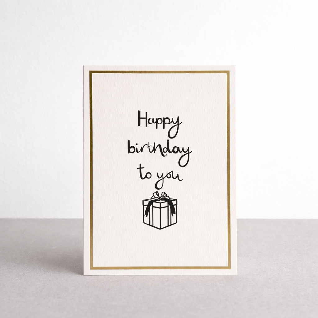 Happy Birthday To You Gold Foil Greetings Card