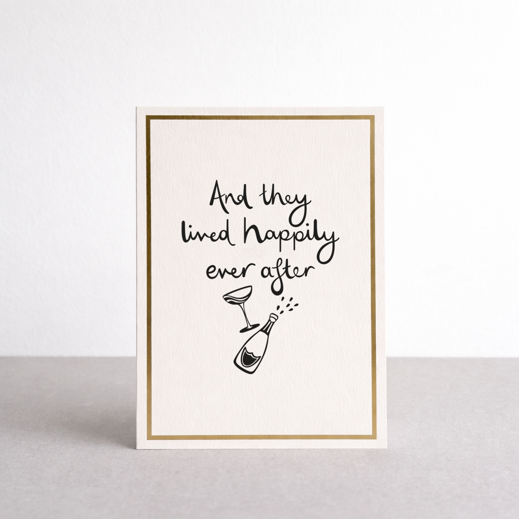And They Lived Happily Ever After Gold Foil Greetings Card