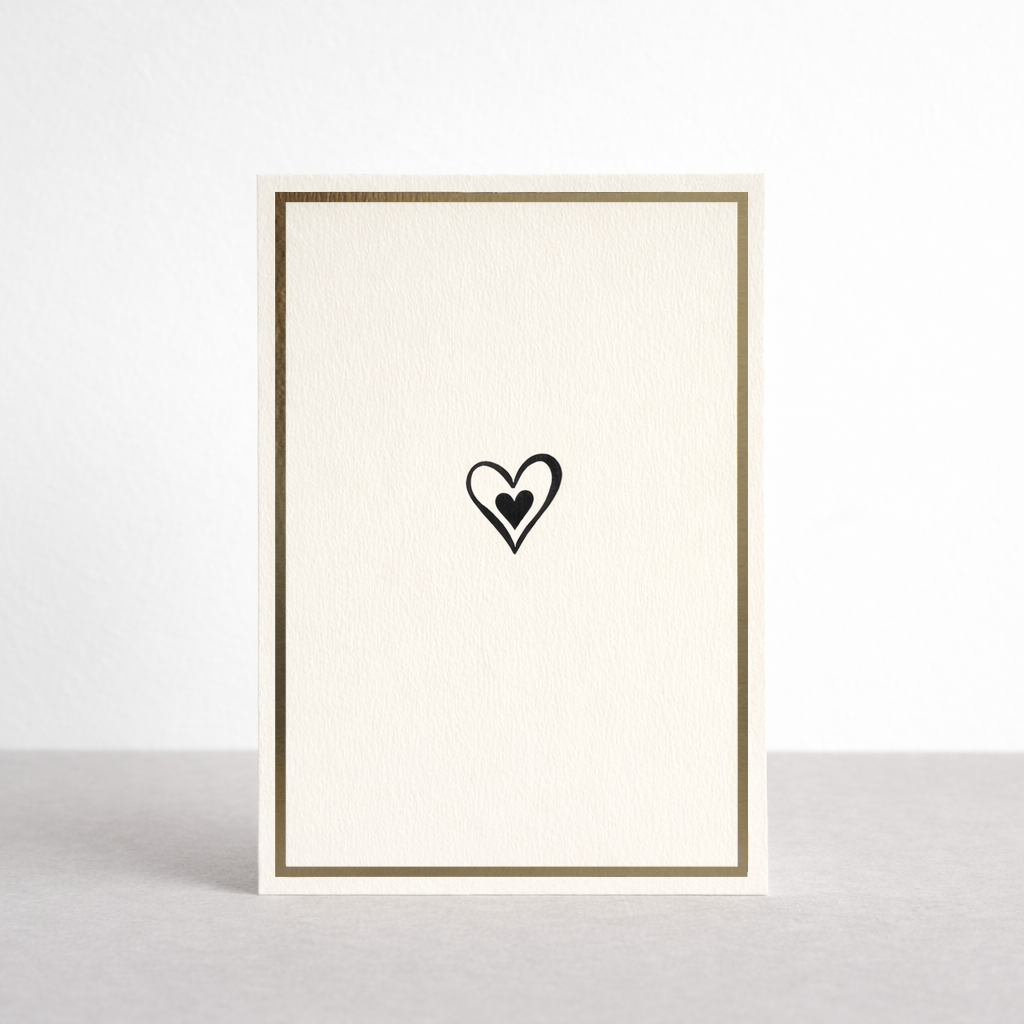 Simple Heart Gold Foil Greetings Card