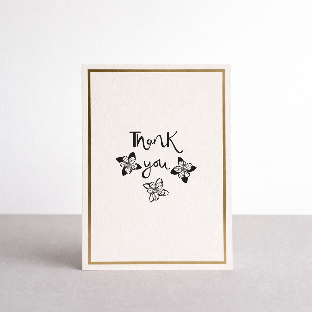 Thank You Gold Foil Greetings Card