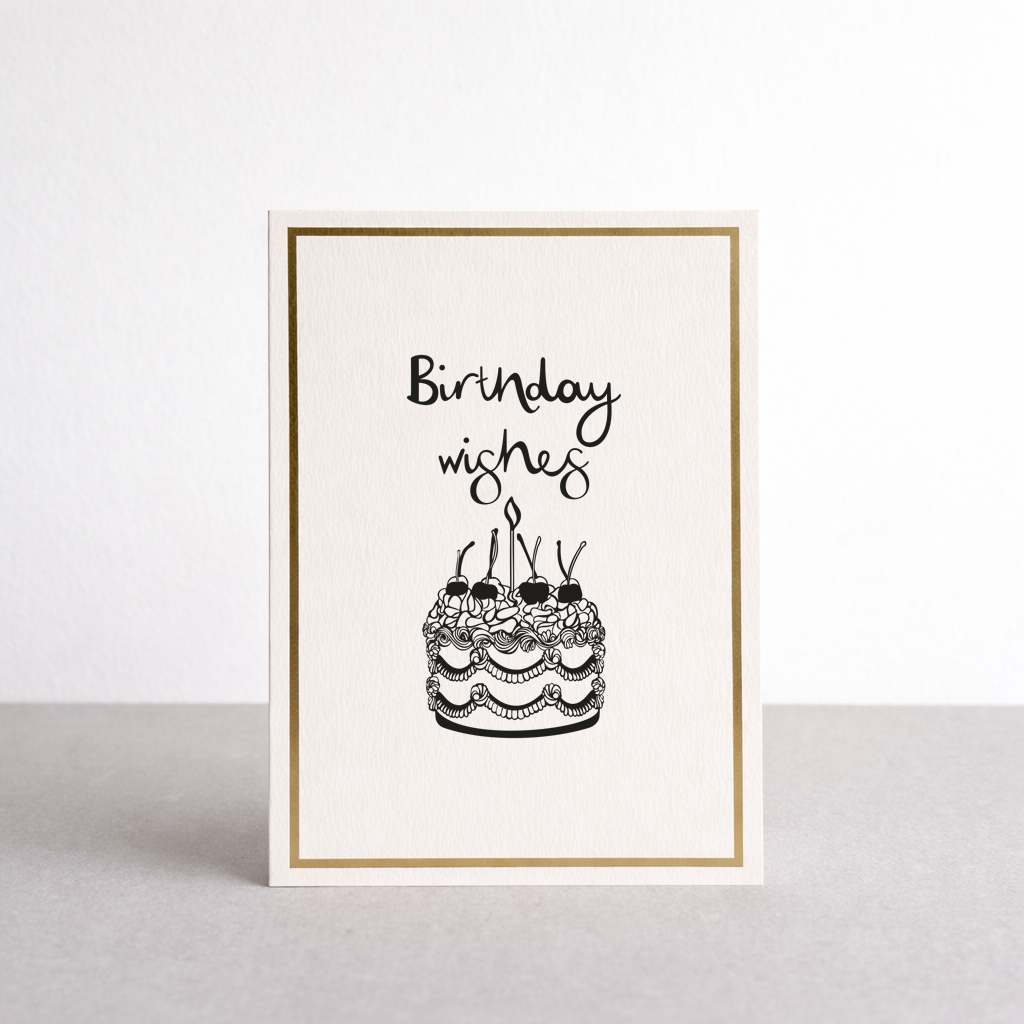 Birthday Wishes Gold Foil Greetings Card