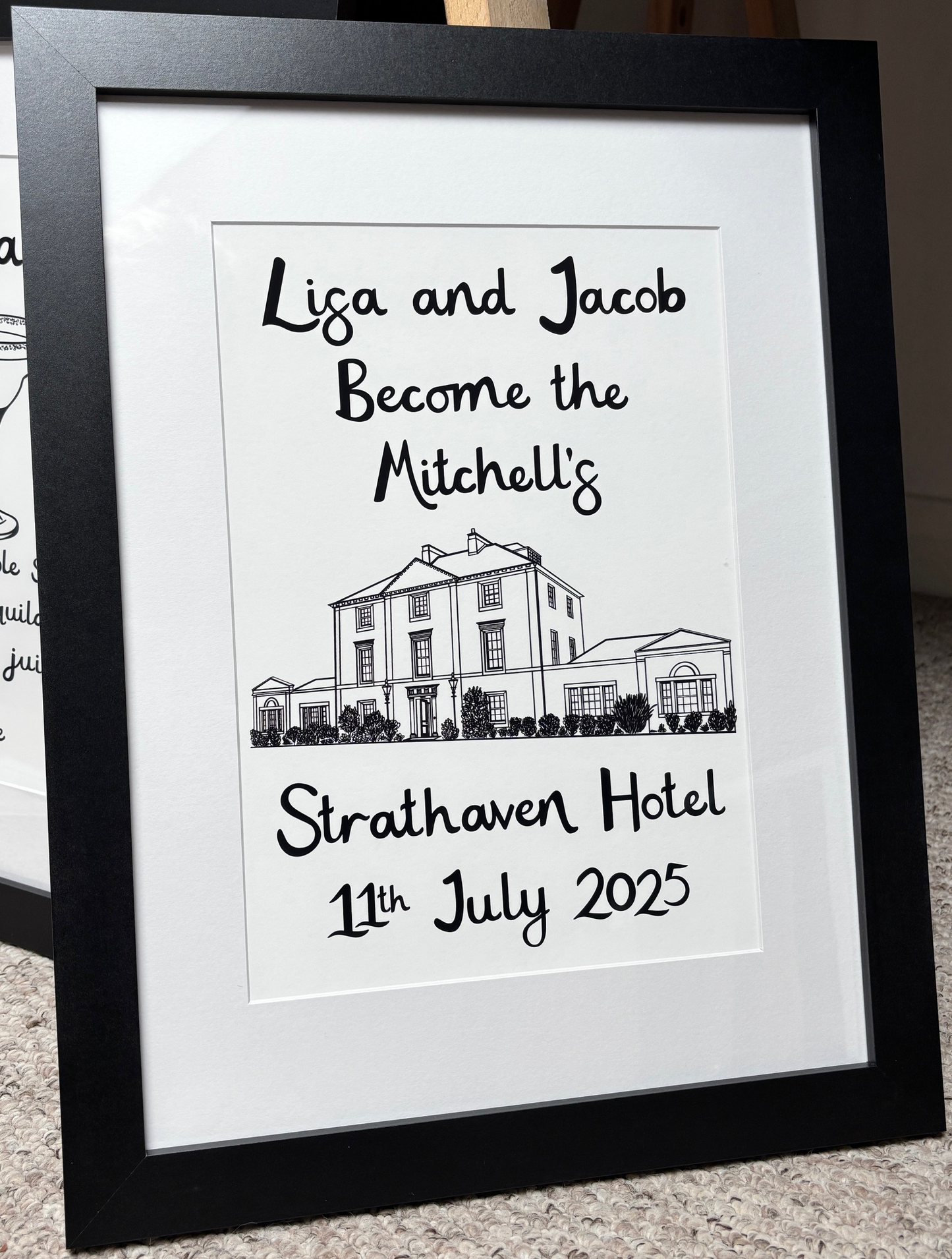 Personalised Wedding Venue Framed Print
