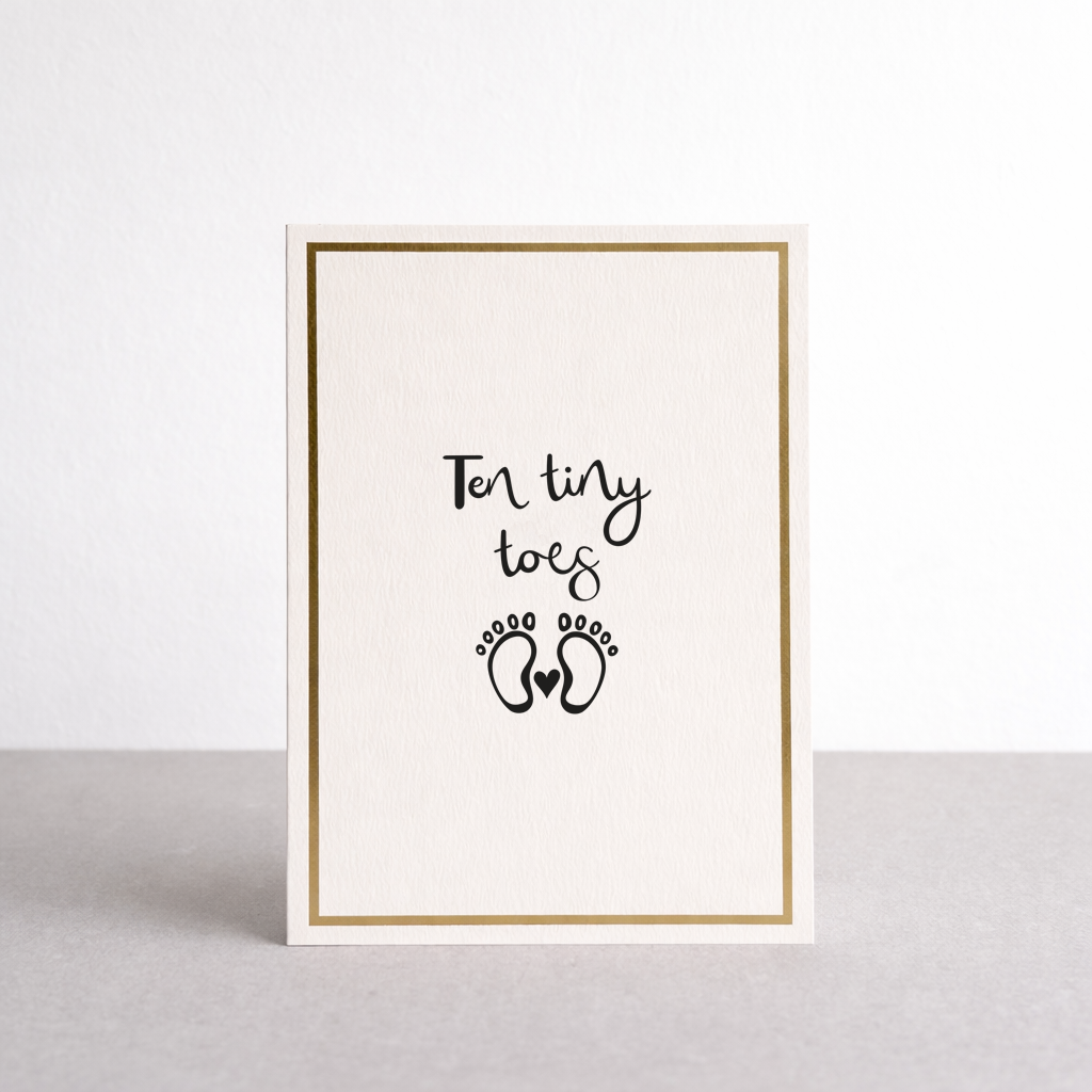 New Baby Gold Foil Greetings Card
