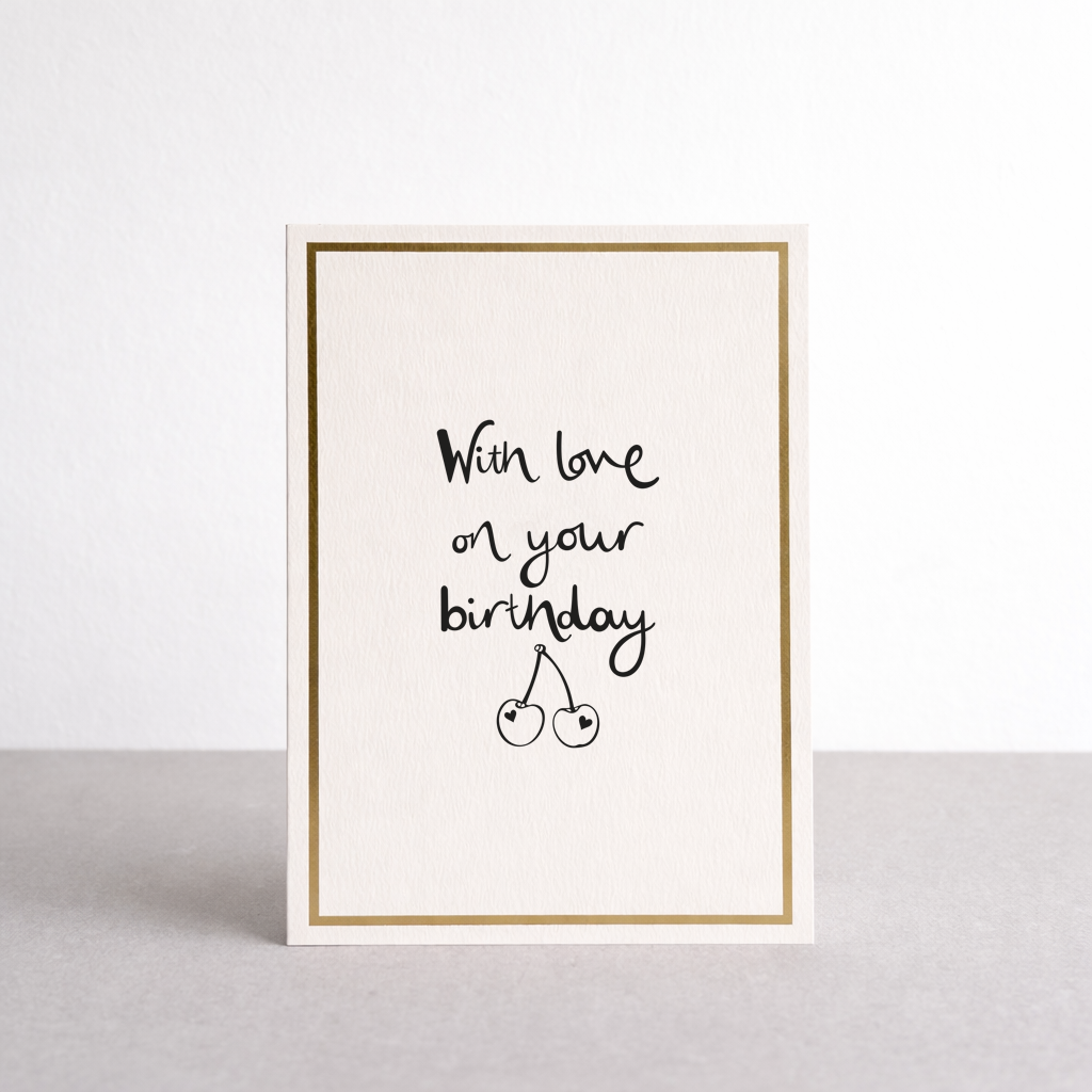 With Love on Your Birthday Gold Foil Greetings Card