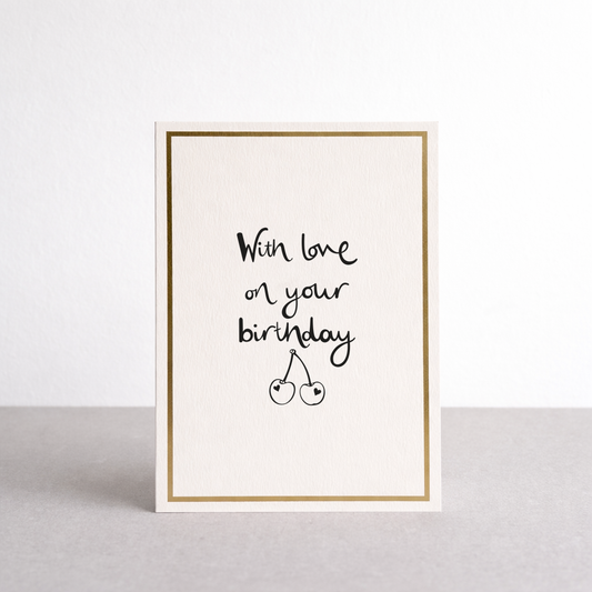 With Love on Your Birthday Gold Foil Greetings Card