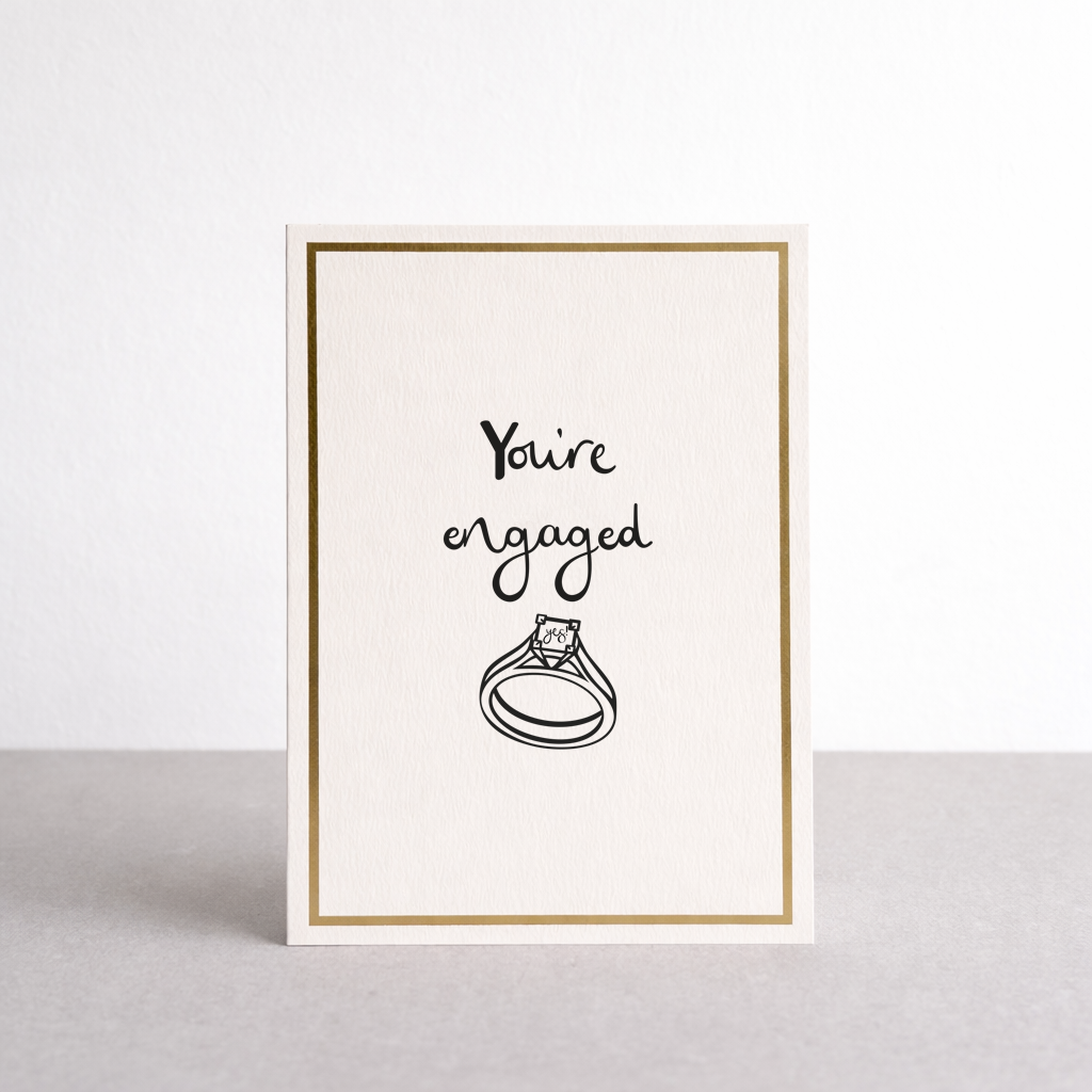 You're Engaged Gold Foil Greetings Card