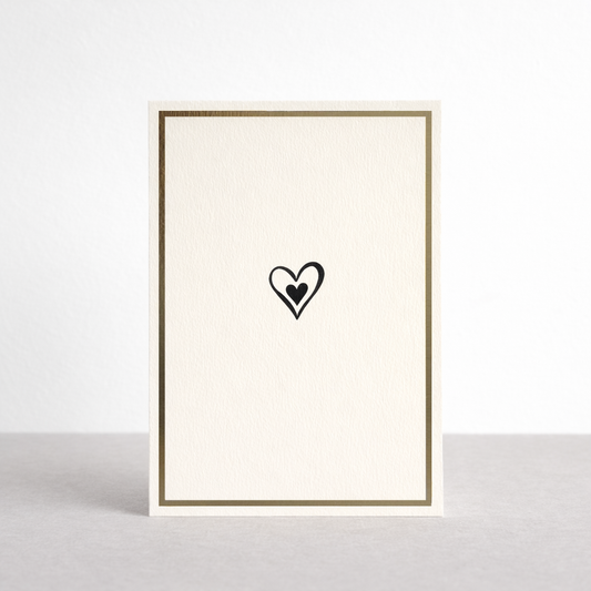 Simple Heart Gold Foil Greetings Card