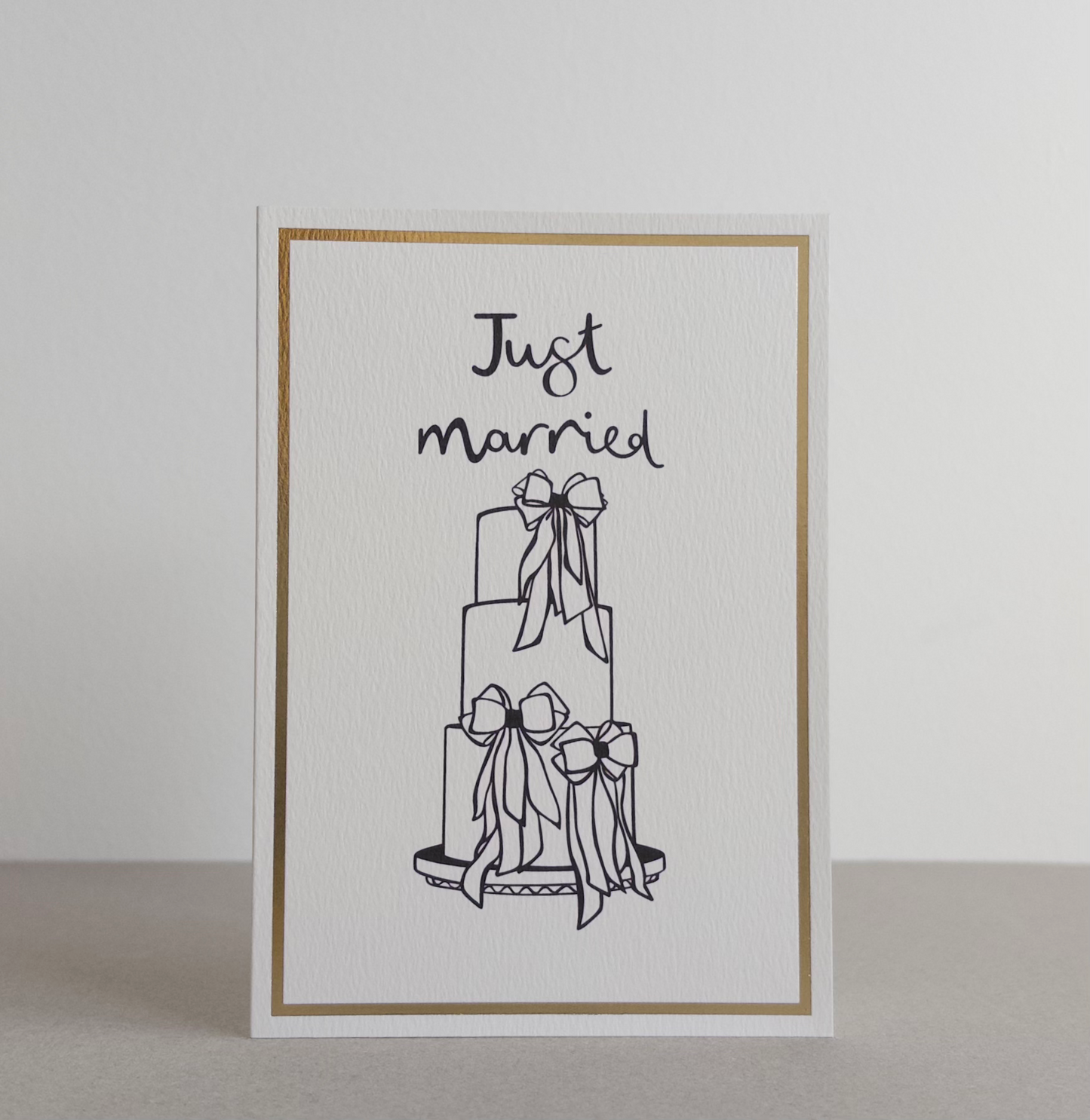 Just Married Gold Foil Greetings Card
