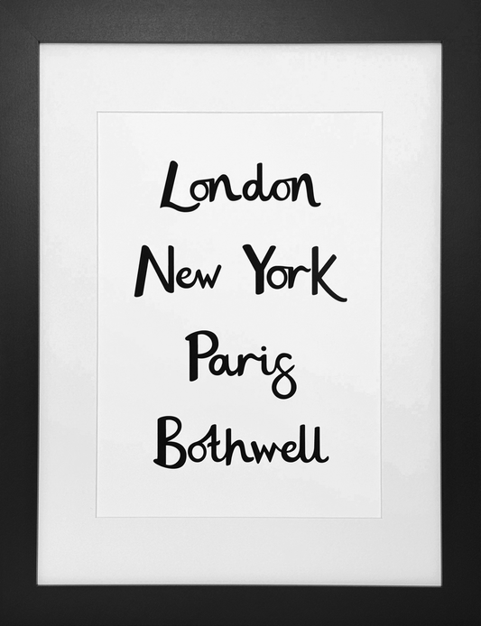 London New York Paris Bothwell Framed Print