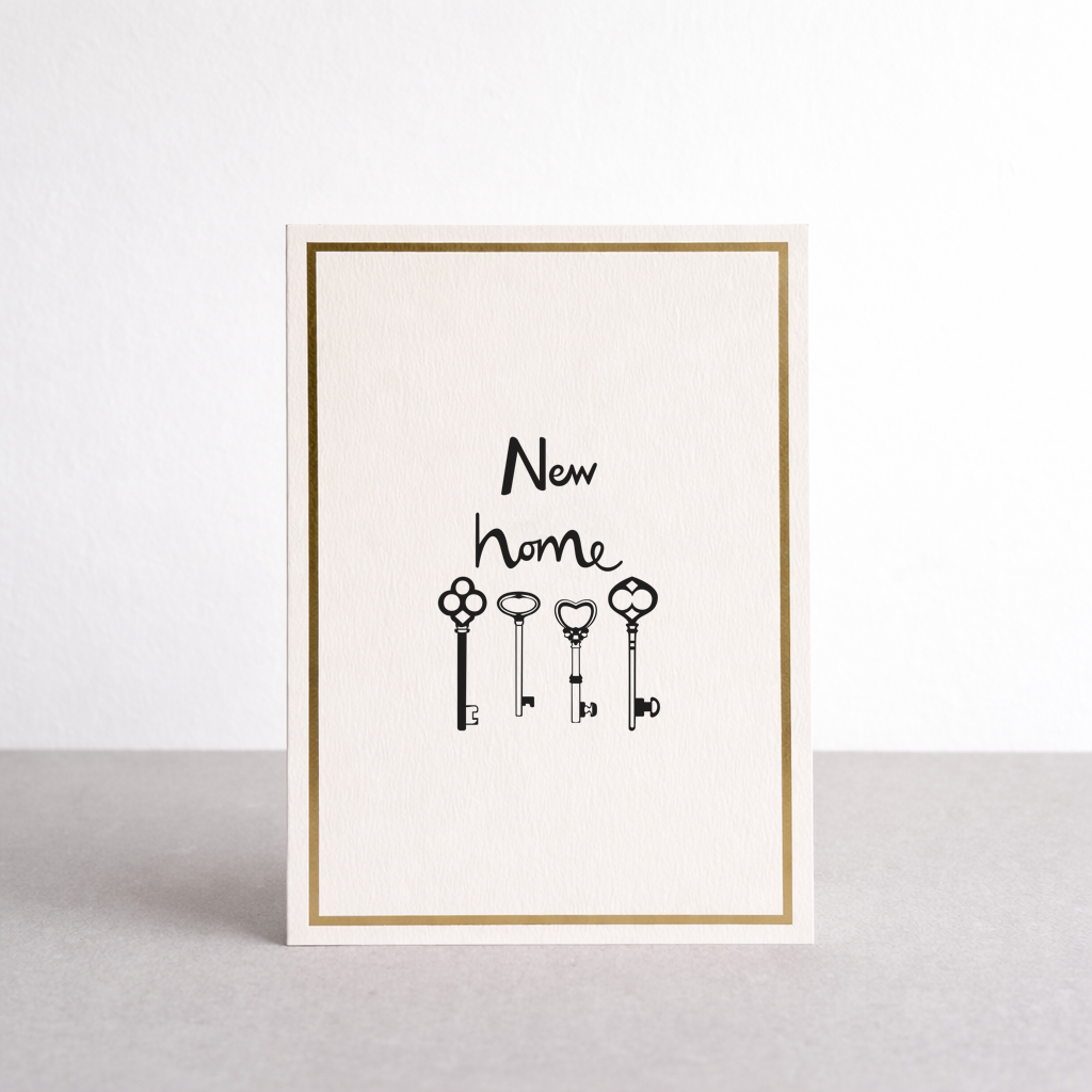 New Home Gold Foil Greetings Card