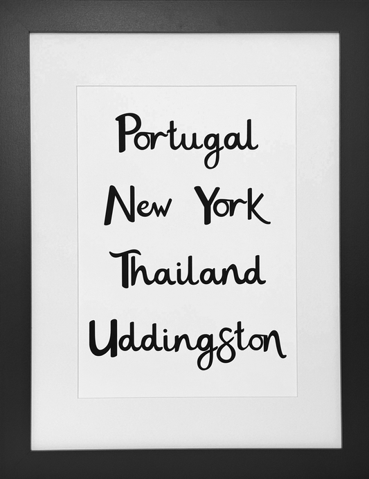 Personalised Locations Framed Print