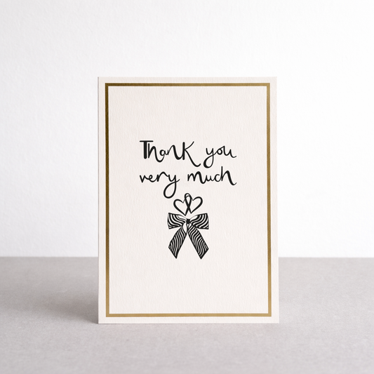 Thank You Bow Gold Foil Greetings Card