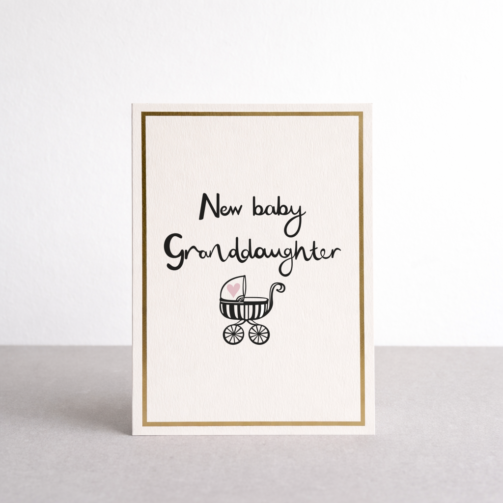 New Baby Granddaughter Gold Foil Greetings Card