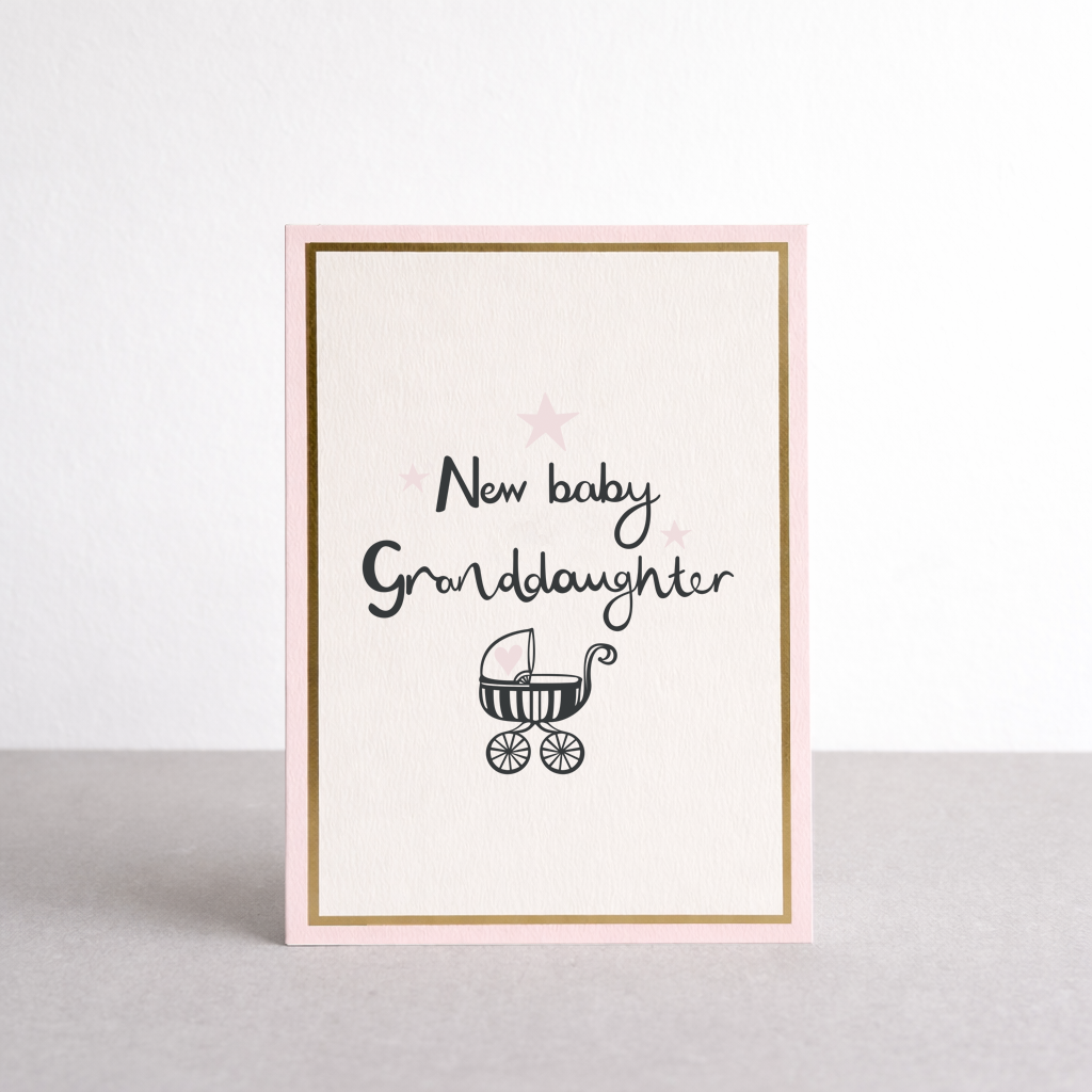New Baby Granddaughter Gold Foil Greetings Card