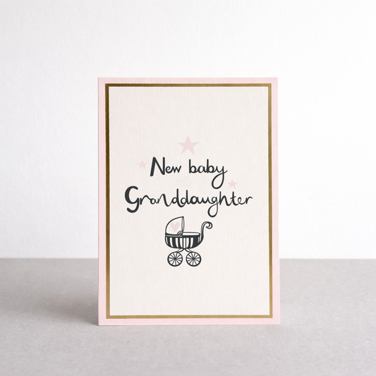 New Baby Granddaughter Gold Foil Greetings Card