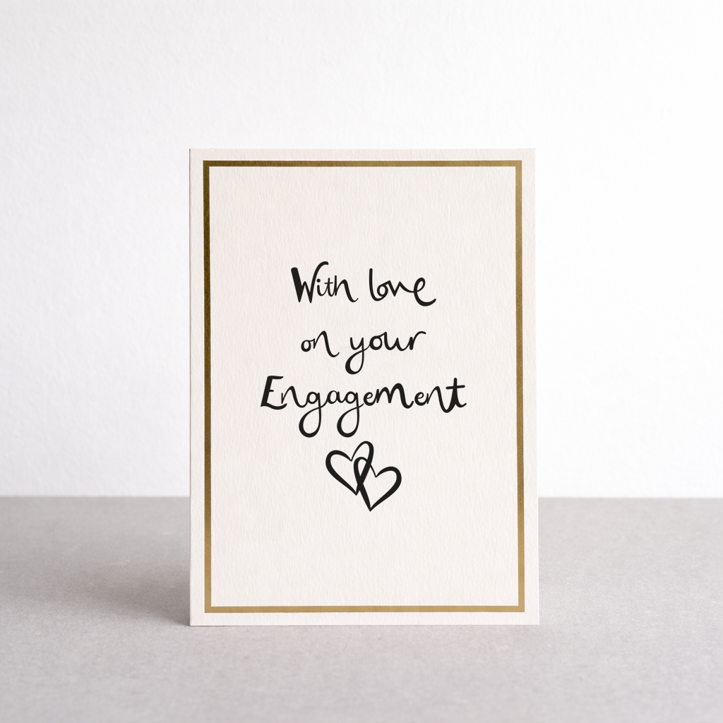 With Love On Your Engagement Gold Foil Greetings Card