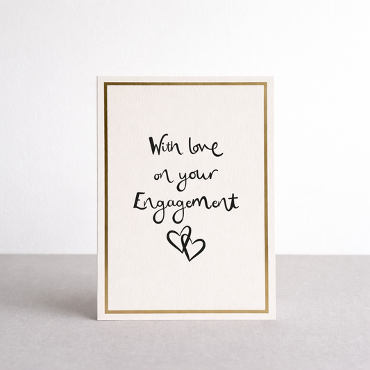 With Love On Your Engagement Gold Foil Greetings Card