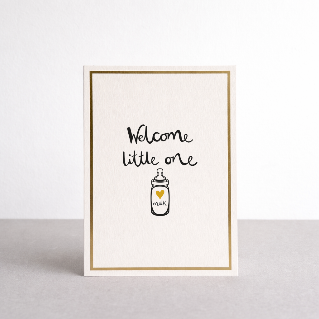 New Baby Gold Foil Greetings Card